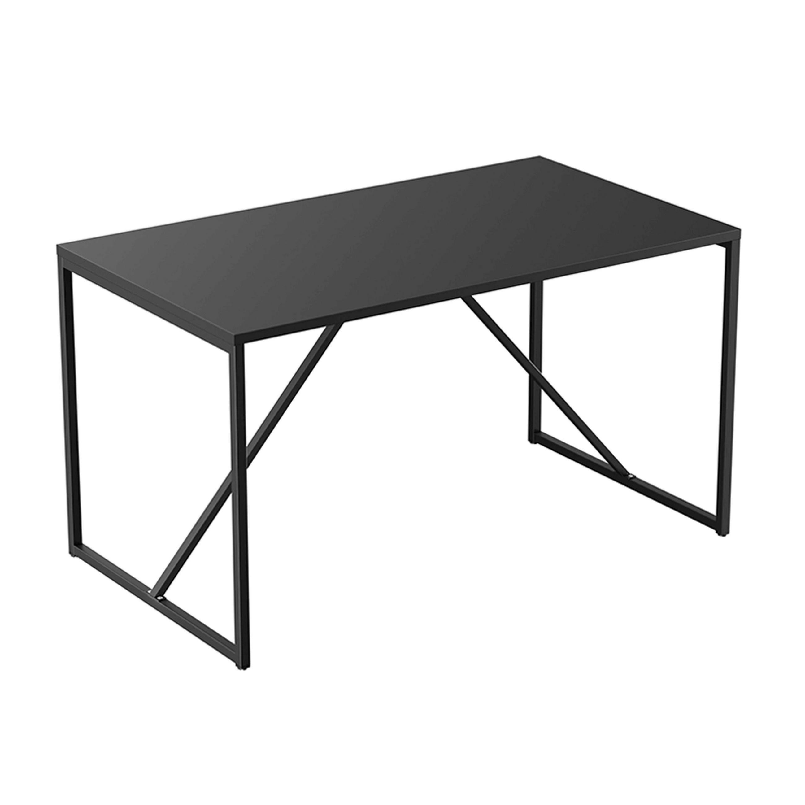 ESSTISCH, Schwarz - Schwarz, Metall (120/80/78cm) - Oviala