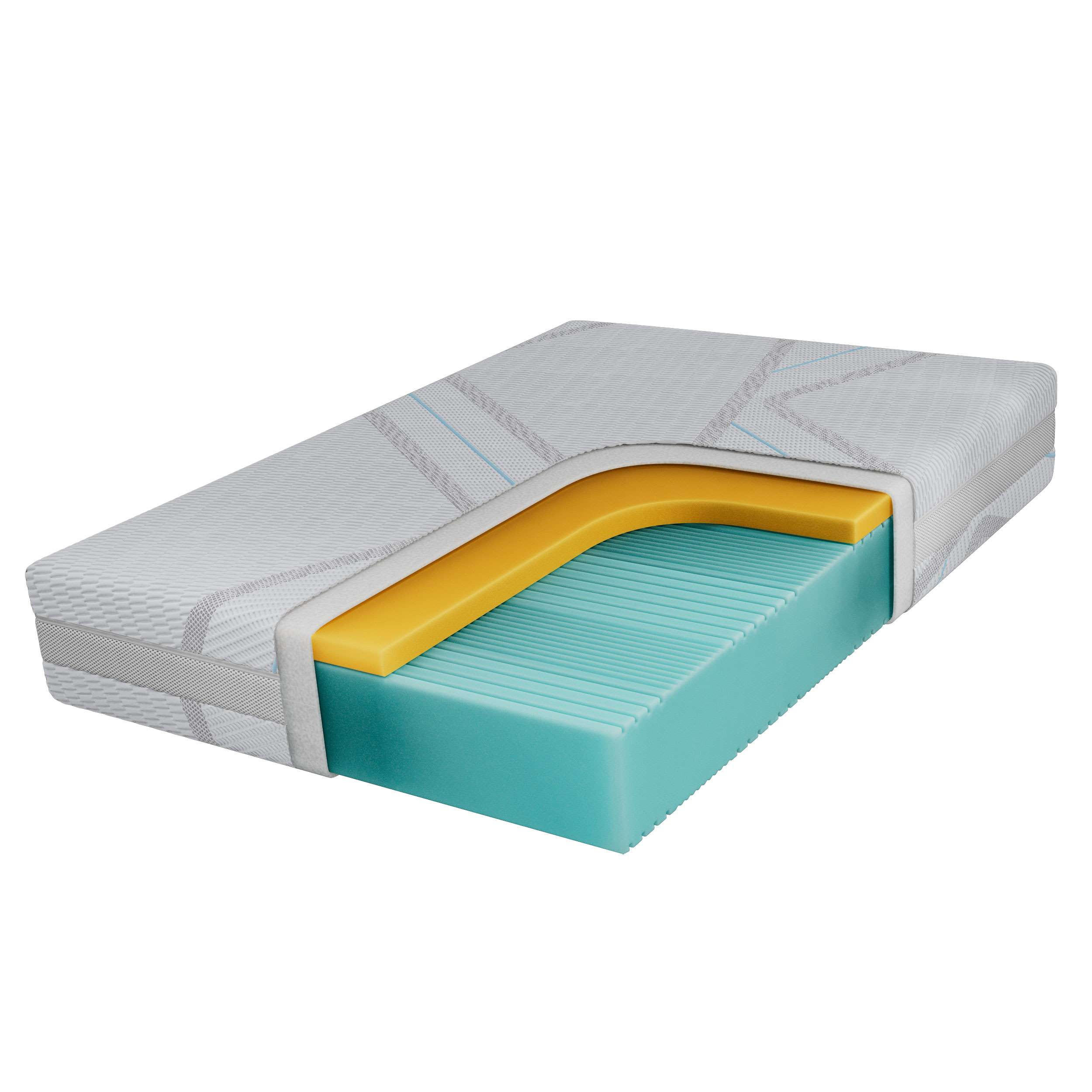 VISCOMATRATZE MIRO - 180/200 - H2 - Lux - Multicolor, Textil (180/200cm) - MKS