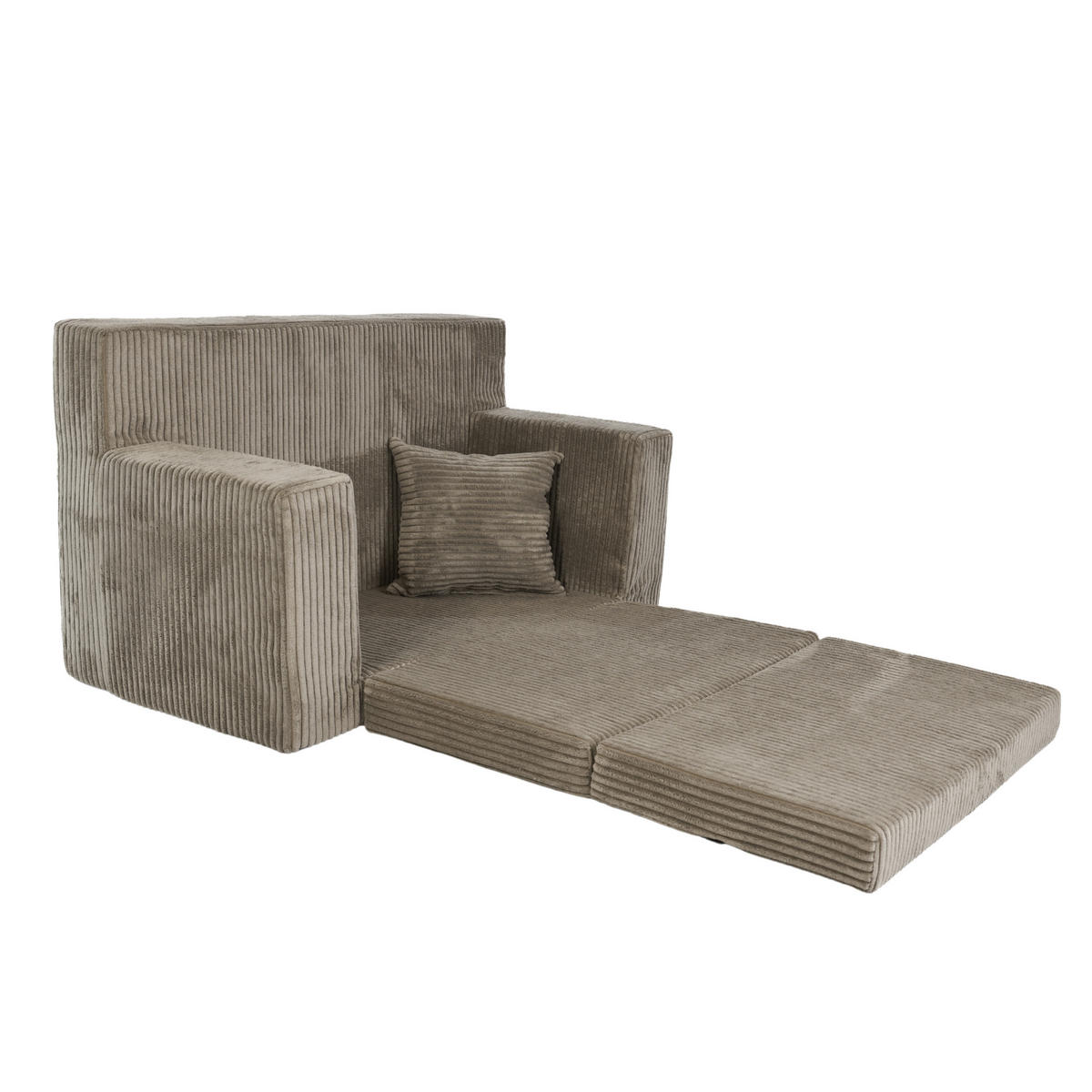 KINDERSOFA aus Kuschel-Cord in Braun - Braun, Textil (83/47/43cm) - Fortisline