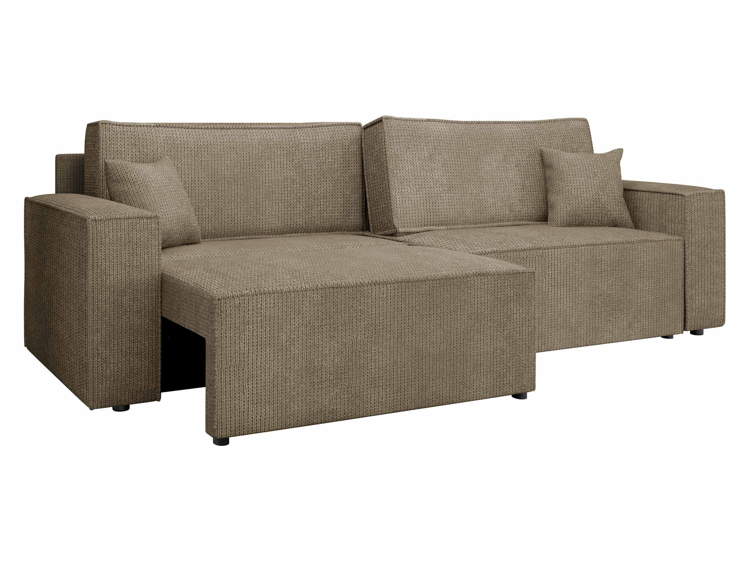 SCHLAFSOFA Karl mit L-Funktion - Hellbraun/Schwarz, Holz/Kunststoff (245/82/139cm) - MIRJAN24