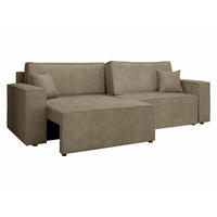 SCHLAFSOFA Karl mit L-Funktion - Hellbraun/Schwarz, Holz/Kunststoff (245/82/139cm) - MIRJAN24
