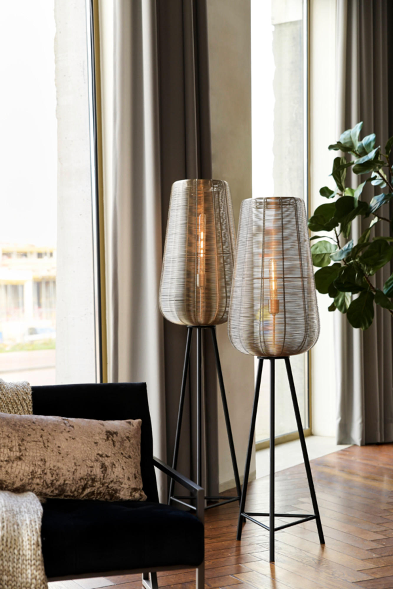 STEHLEUCHTE Adeta Silber Ø37/147 cm - Silberfarben, Metall (37/37/147cm) - Light & Living