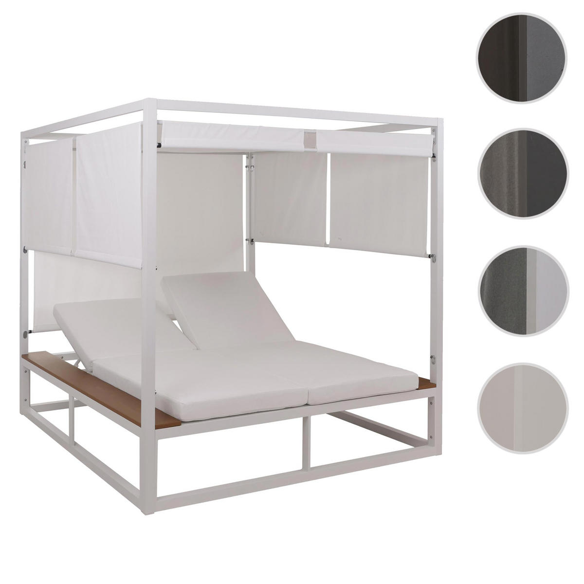 LOUNGE-GARTENLIEGE M63B Weiß, Cremeweiß - Weiß, Metall (200/200/200cm) - MCW
