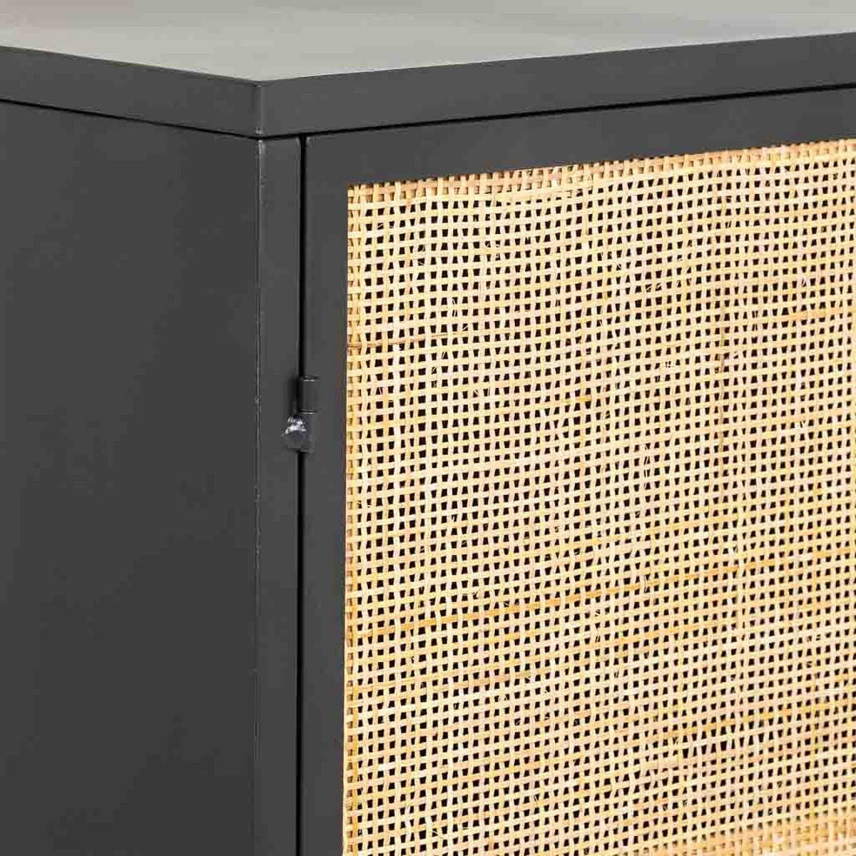HOLZ-METALLSCHRANK mit 2 Türen, Schwarz, 100x32x85h cm - Schwarz, Holz (100/85/32cm) - Wanderlust