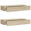 WANDREGALE mit Schubladen 2 Stk. Eichen-Optik 60x23,5x10 cm - Braun, Holzwerkstoff (60/10/23.5cm) - furnicato