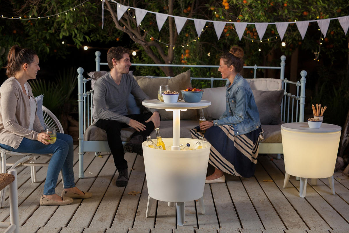 ILLUMINATED Cool Bar - Weiß, Kunststoff (49.5/49.5/84.5cm) - Keter