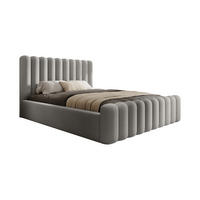 POLSTERBETT Langlebiges Polsterbett Mona VII, modernes Design, geräumiger Bettkasten, pflegeleichter Stoff 200x200 cm, Esche - Eschefarben/Schwarz, Holzwerkstoff/Kunststoff (200/200cm) - DomoHome