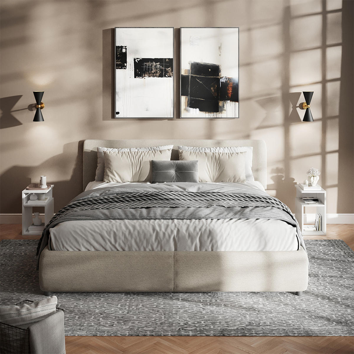 NACHTTISCH Elios Weiß 25 x 65.3 cm - Weiß, Holzwerkstoff (25/45.3/35cm) - Vicco