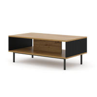 COUCHTISCH BEIGE - Beige/Schwarz, Holzwerkstoff (60/90/45cm) - FURNLUX