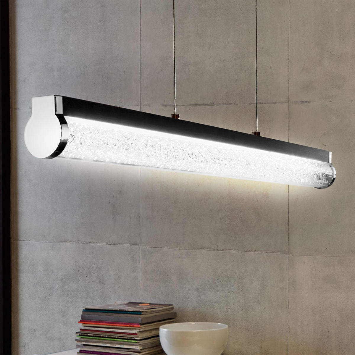 LED HÄNGELEUCHTE Trevelo Schwarz - Schwarz, Glas (76.5/8/110cm)