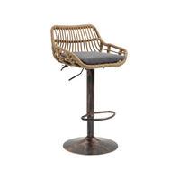 BARHOCKER,DREHSTUHL,RATTAN 360° drehbar, 2er-Set,Grau - Grau, Metall (38/109/39cm) - LVHOM