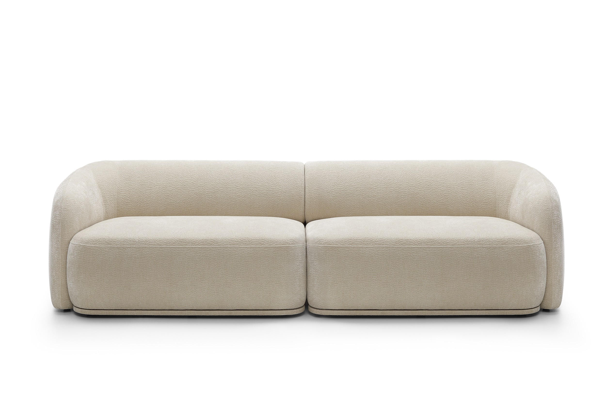 SOFA Nobis Beige, modular mit abgerundeten Seiten - Beige, Holzwerkstoff (288/75/97cm) - Bettso