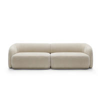 SOFA Nobis Beige, modular mit abgerundeten Seiten - Beige, Holzwerkstoff (288/75/97cm) - Bettso