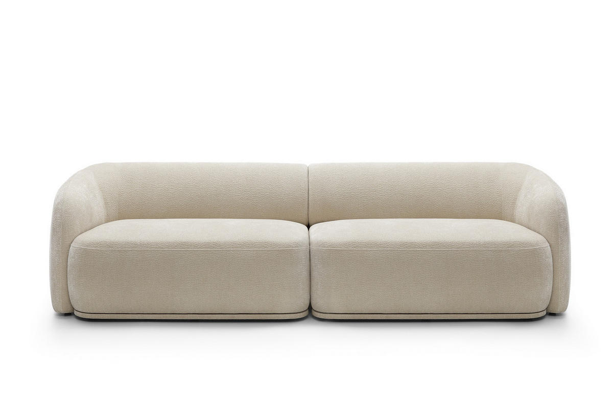 SOFA Nobis Beige, modular mit abgerundeten Seiten - Beige, Holzwerkstoff (288/75/97cm) - Bettso