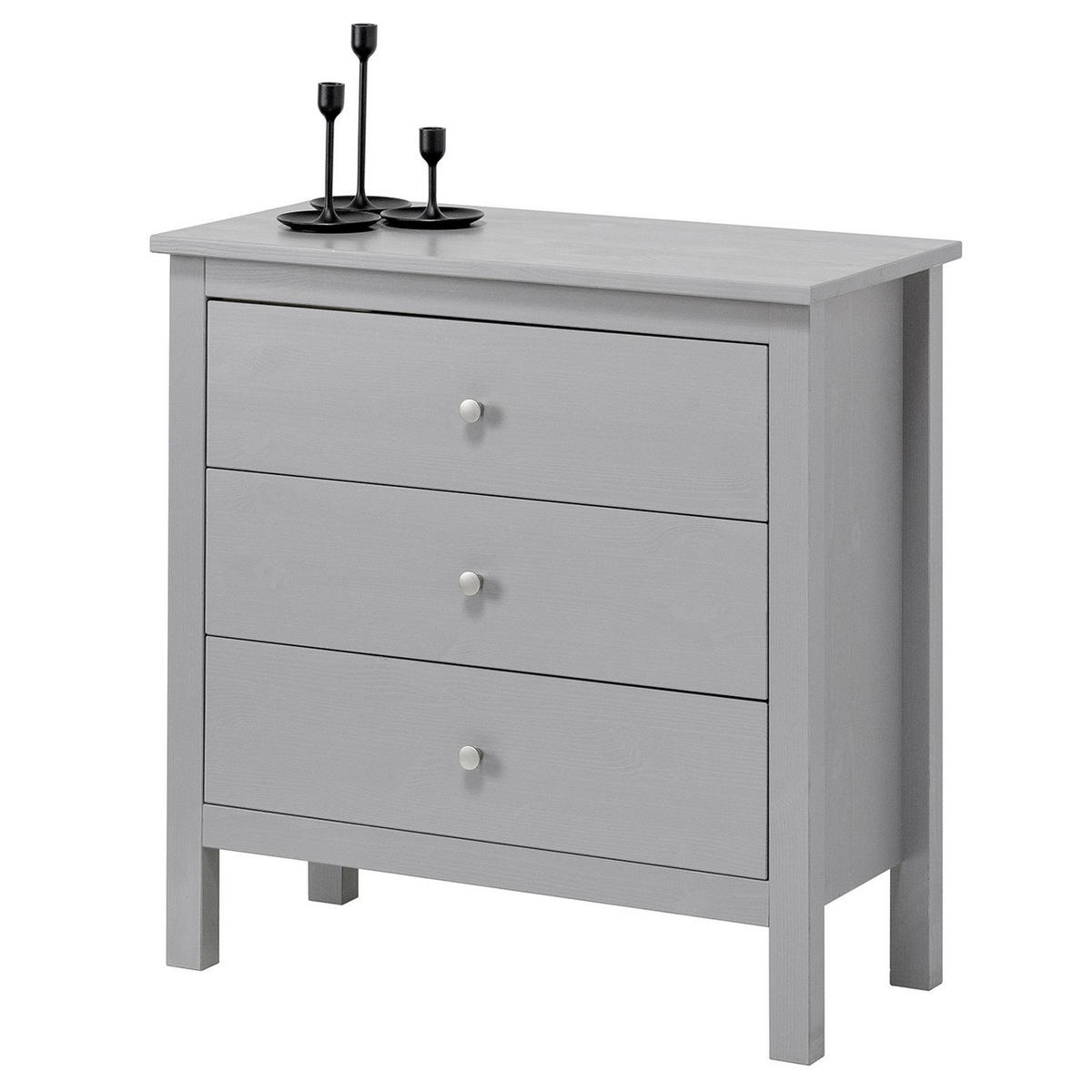 KOMMODE Massivholz 37/75/75 cm - Grau, Holz (75/75/37cm) - hagge home