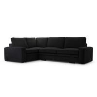 ECKSOFA L Form Treville Schwarz 296/196/94 cm –Links, mit Bettkasten und Schlaffunktion - Schwarz, Kunststoff/Textil (196/296cm) - AX Living