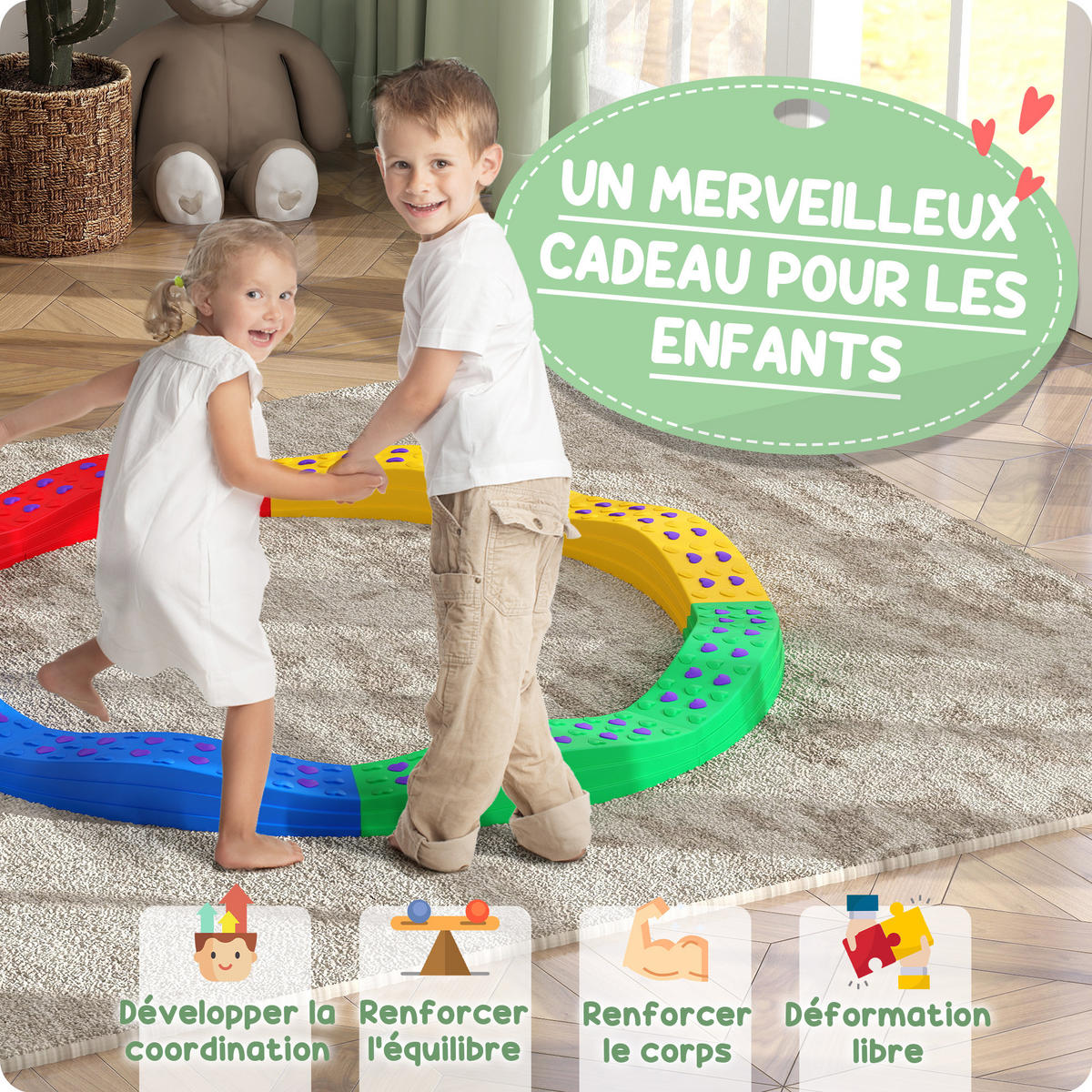 GLEICHGEWICHTSBALKEN DE-18650 Mehrfarbig - Multicolor, Kunststoff (125/125cm) - ComfortXL