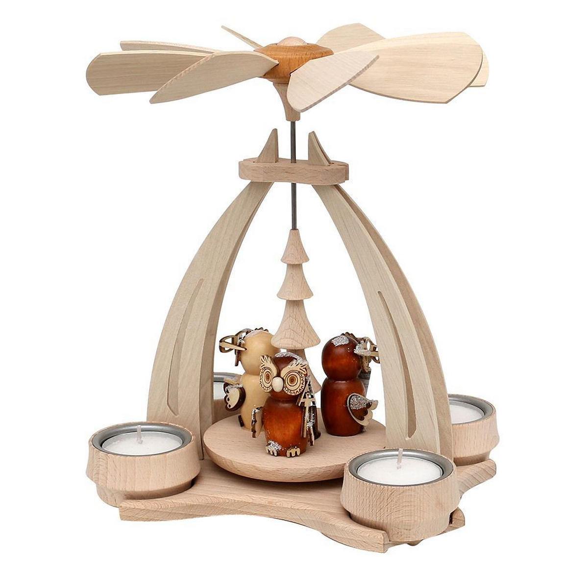 TISCH-PYRAMIDE Eulenwald 14/18/24 cm - Multicolor, Holz (0.1/24/0.1cm) - Dekoteam24