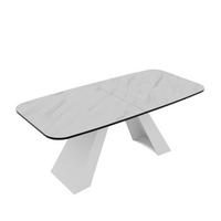 AUSZIEHTISCH ZENITH 160/90/76 cm mit Metallgestell, Weiß / Bianco - Perlmutt/Weiß, Holzwerkstoff/Metall (90/160/76cm) - Idohome
