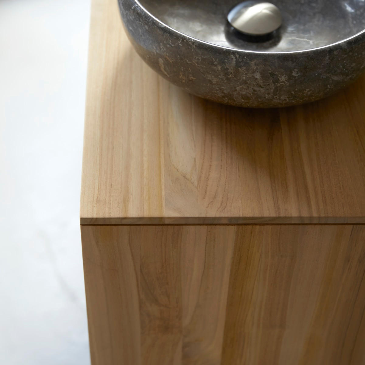 WASCHTISCHUNTERSCHRANK Kwarto Natur aus Teak - Naturfarben, Holz (110/78/50cm) - Tikamoon