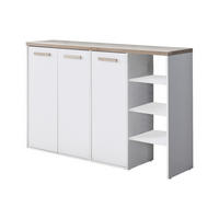 SCHUHSCHRANK - 120 cmcm x 30 cmcm - Holz, Platte - Naturfarben Hell, Weiß - SKAIDO - Naturfarben/Weiß, Holz (120/80/30cm) - Vente-Unique