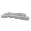 ECKSOFA Ottomane Links MARI-L3 - 402x163x73,5 cm Grau Cord - Schwarz/Grau, Holzwerkstoff/Kunststoff (165/406cm) - ALTDECOR