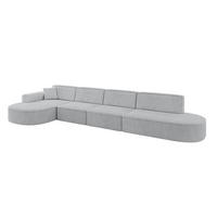 ECKSOFA Ottomane Links MARI-L3 - 402x163x73,5 cm Grau Cord - Schwarz/Grau, Holzwerkstoff/Kunststoff (165/406cm) - ALTDECOR