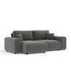 ECKSOFA Zanzibar Hellgrau Samtstoff - Schwarz/Grau, Holz/Holzwerkstoff (237/144cm) - Maison de Reve