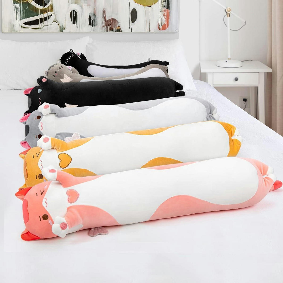 PLÜSCHKISSEN Katze 90 cm Rosa - Rosa, Textil (22/35cm)