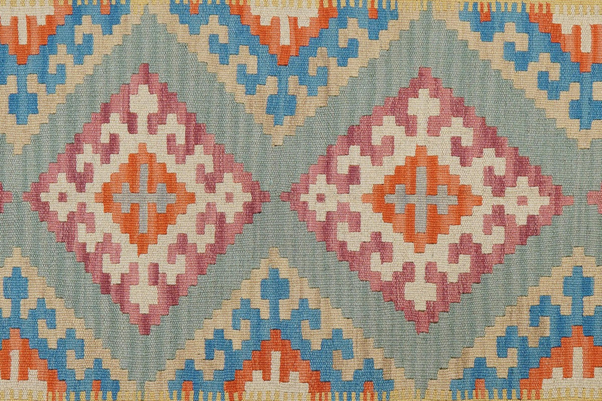 KELIM-TEPPICH handgewebt Gashgai Grün 185/123 cm Schurwolle - Grün, Textil (123/185cm) - Looma