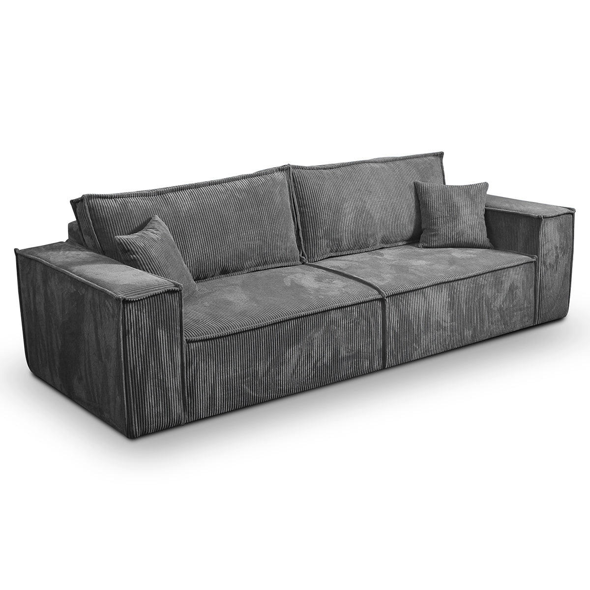 SOFA Isaac 4 Sitzplätze Grau - Grau, Holzwerkstoff (255/85/105cm) - Petits-meubles