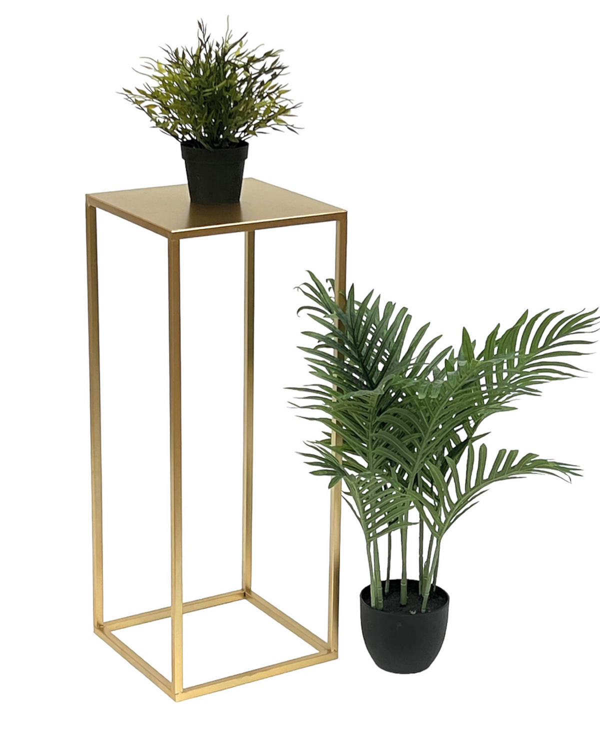 BLUMENHOCKER Metall Gold Eckig 70 cm - Goldfarben, Metall (28/70/28cm) - DanDiBo