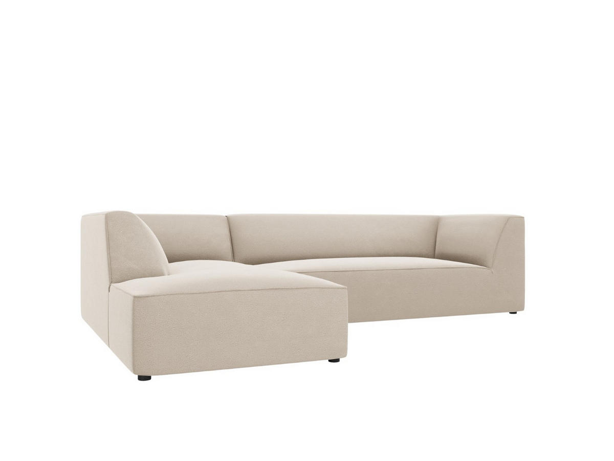ECKSOFA links Ruby aus Samt beige 4 Sitzplätze - Beige, Textil (180/273cm) - Micadoni