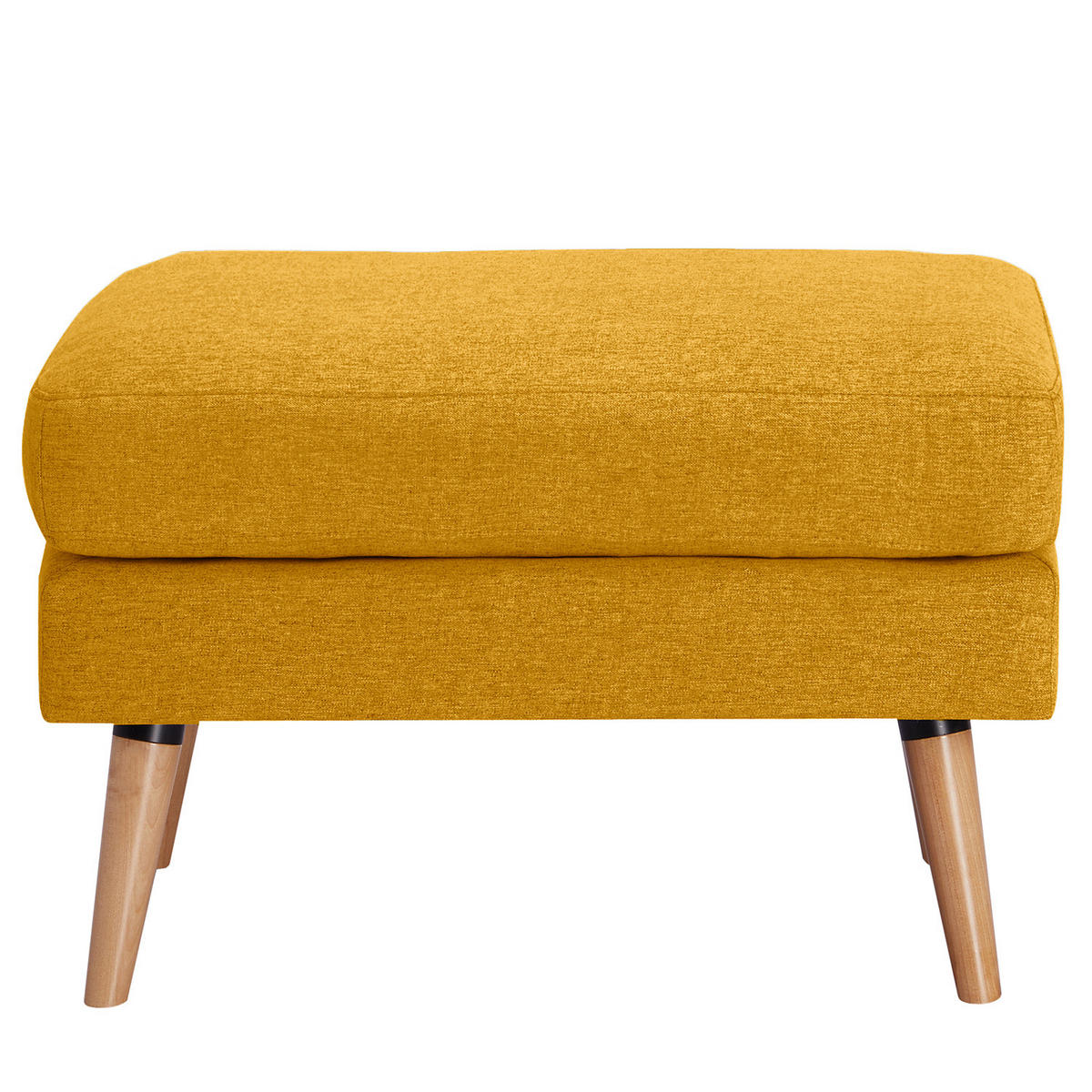 POLSTERHOCKER - Gelb, Holz/Birkenholz (72/47/49cm) - home24