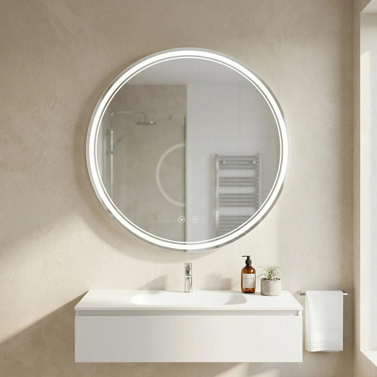 SPIEGEL Rea Led Soft 100 - Transparent, Glas (100/100/2.5cm) - REA