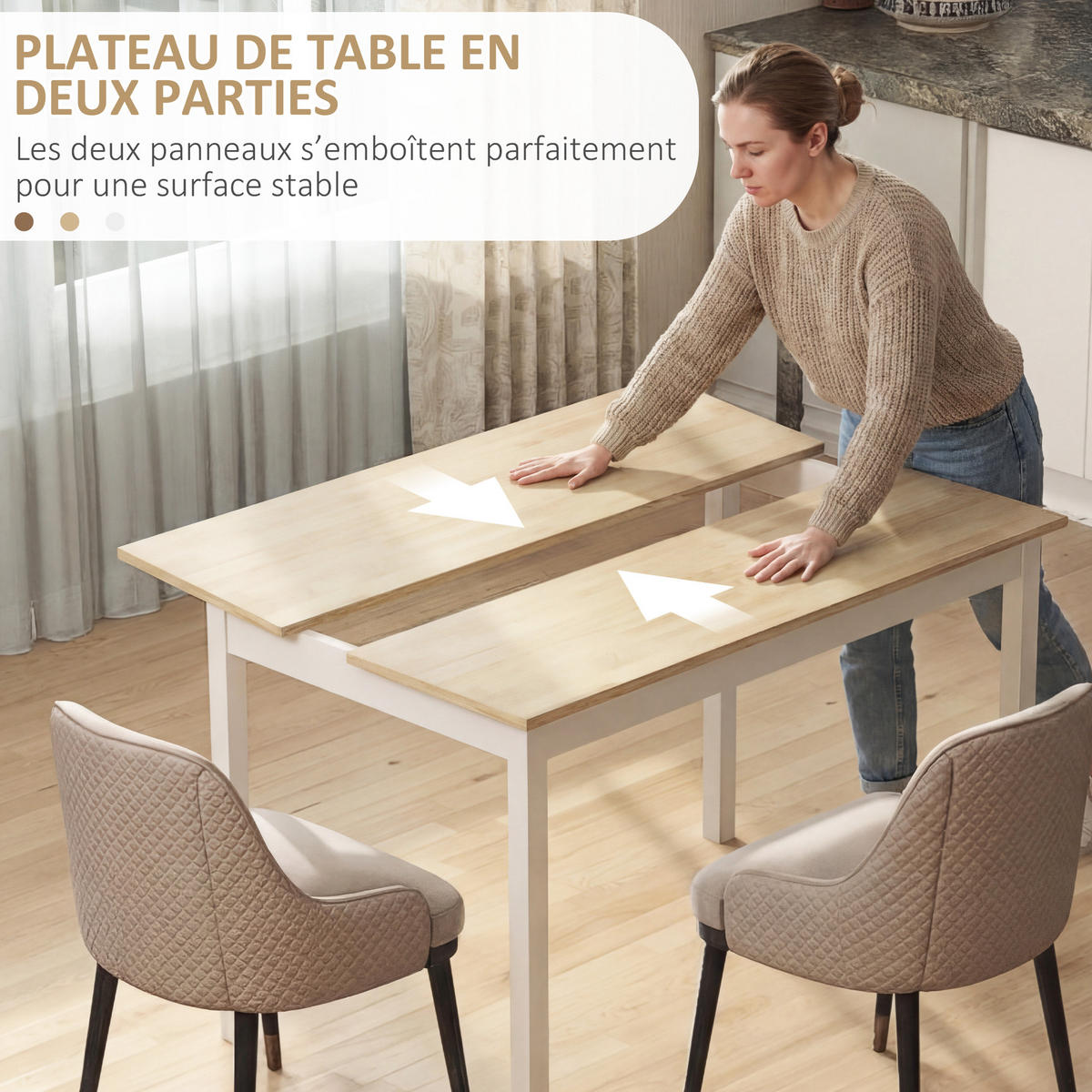 ESSTISCH Natürlich, Weiß 1 Stück - Weiß, Kunststoff (120/75/75cm) - GiPP