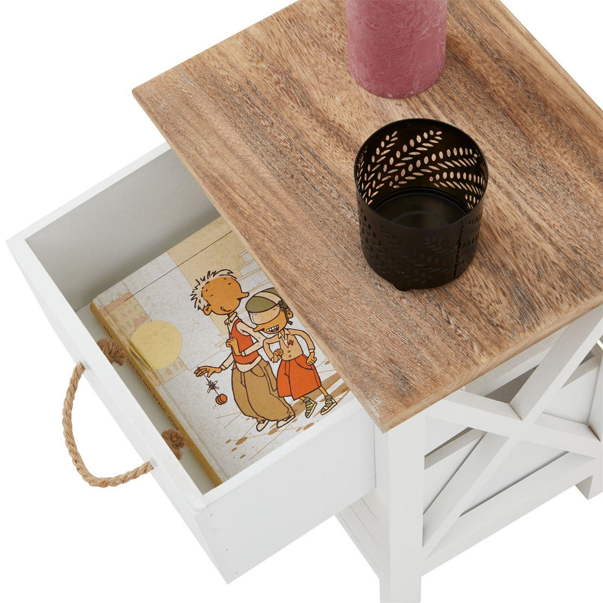 NACHTTISCH PERUGIA - Weiß, Holz (32/40/26cm) - CARO-Möbel