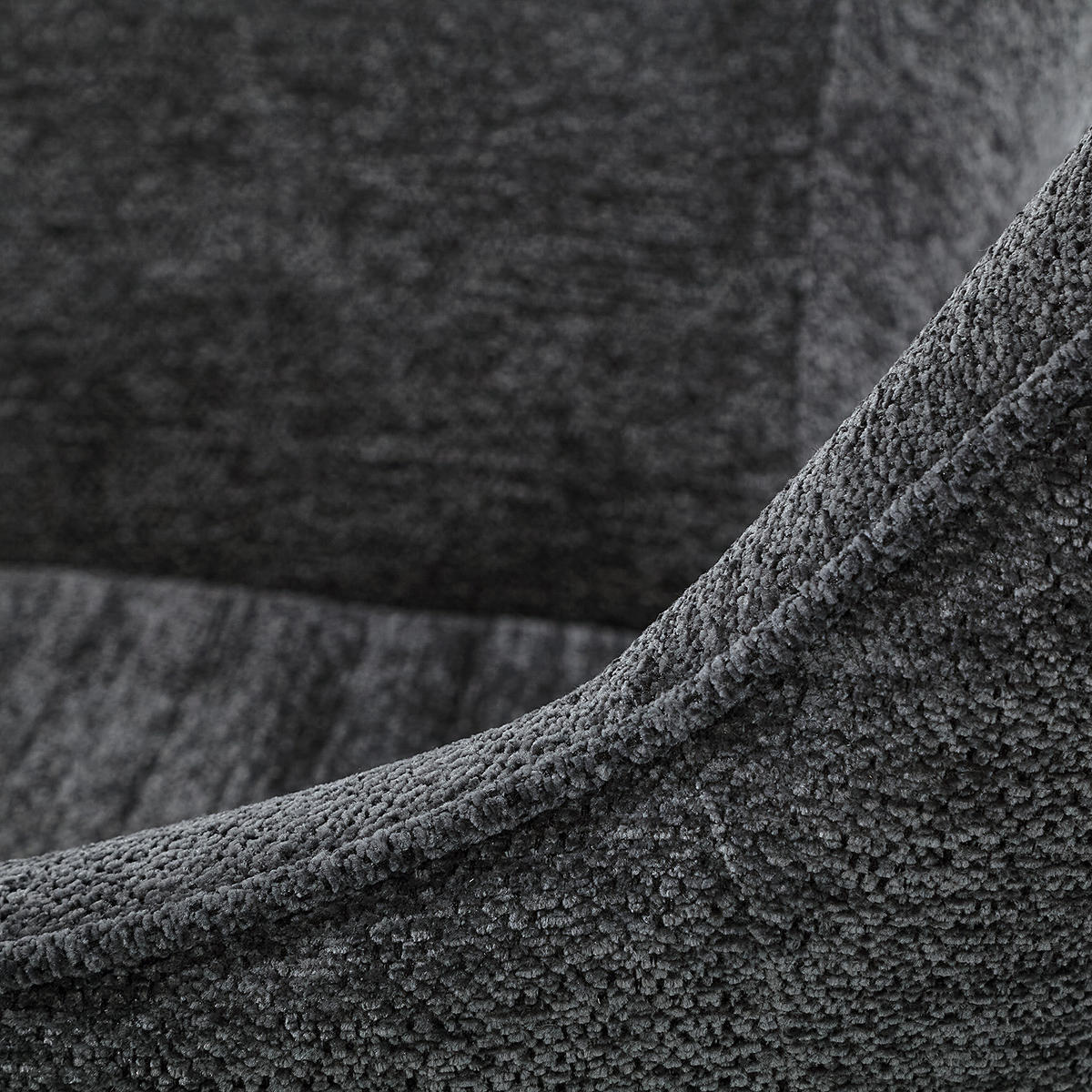 DREHBARER ARMLEHNENSTUHL - Schwarz - Chenille - Eiche - 63 x 88 x 62 cm - Eichefarben/Anthrazit, Holz/Textil (63/88/62cm) - home24