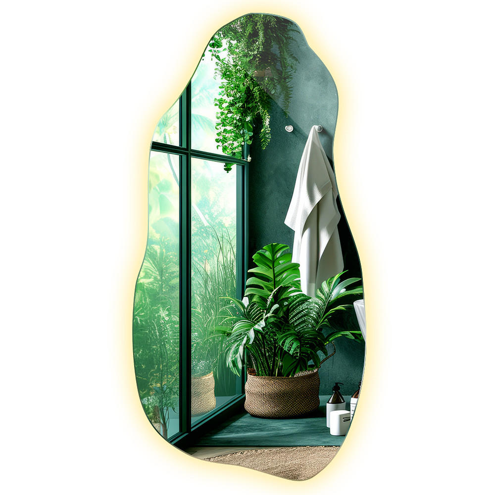 LED-SPIEGEL 45x90 cm Warmweiß 3000K - Gelb, Glas (90/45/0.4cm) - TULUP