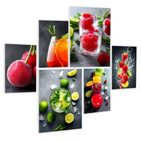 BILDERSET 6er-Set 30x40 cm + 20x30 cm Cocktails Küche - Anthrazit, Kunststoff (105/85cm) - artissimo