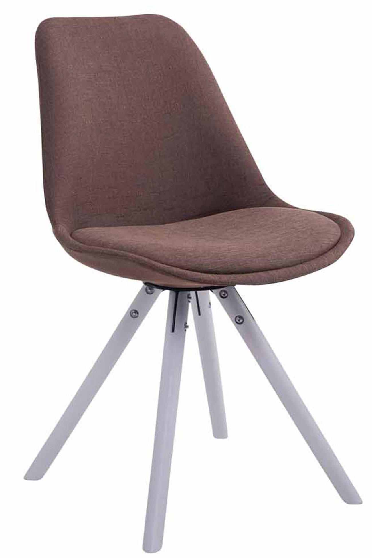 STUHL Stoff braun - Weiß/Braun, Holz/Textil (48/84/56cm) - CLP