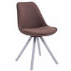 STUHL Stoff braun - Weiß/Braun, Holz/Textil (48/84/56cm) - CLP