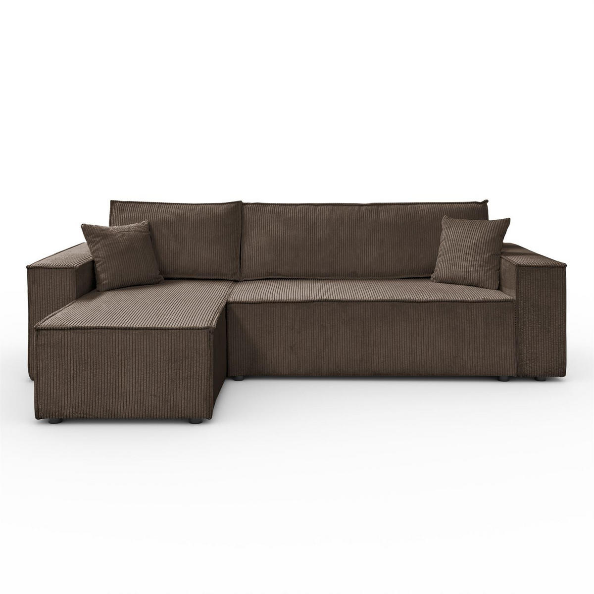 GEPOLSTERTES Ecksofa CARLOS L, Poso 06 - Braun, Textil (247/143cm) - Lookway