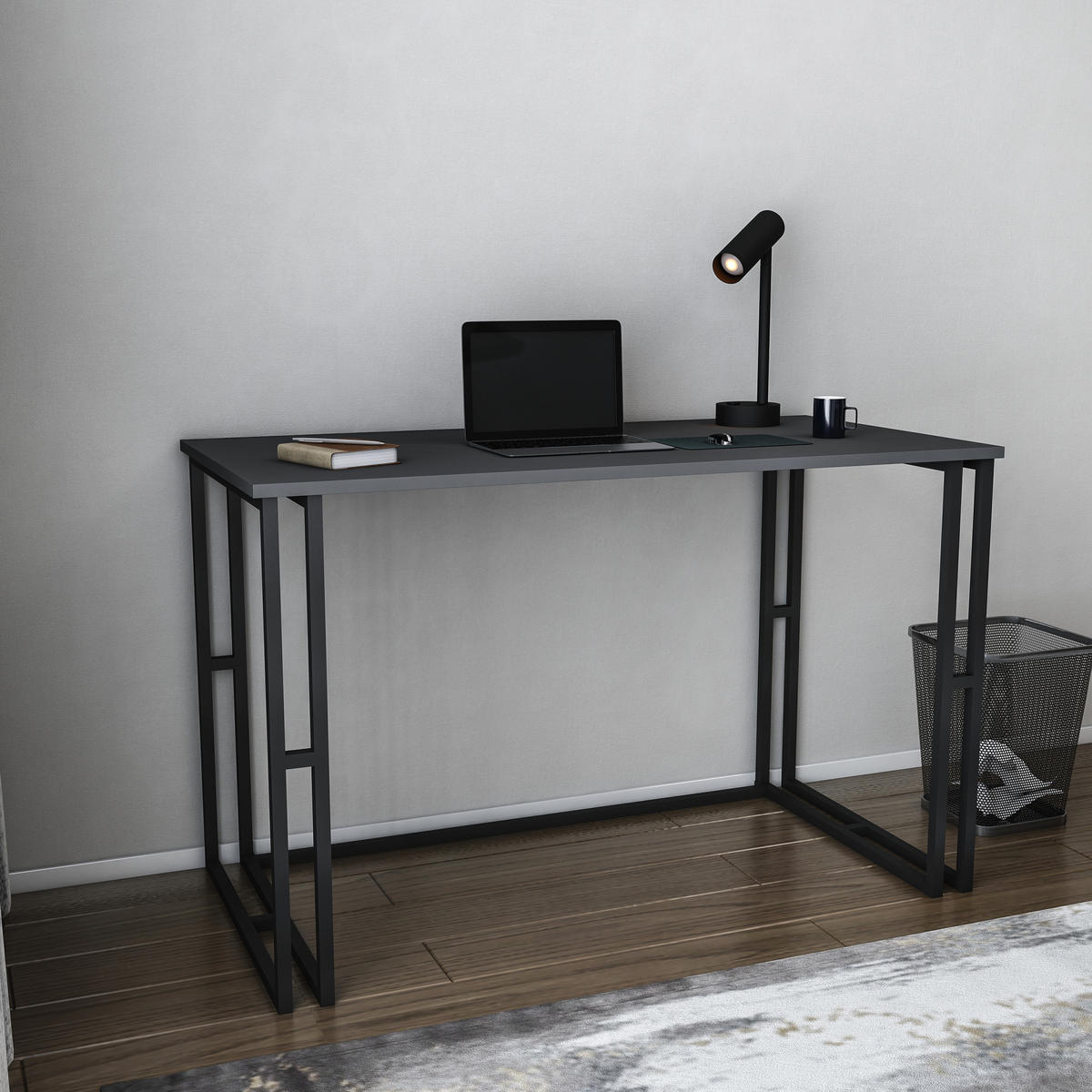 COMPUTERTISCH Kane Desk Schwarz Anthrazit - Anthrazit/Schwarz, Holzwerkstoff (120/60/75cm) - Decorotika