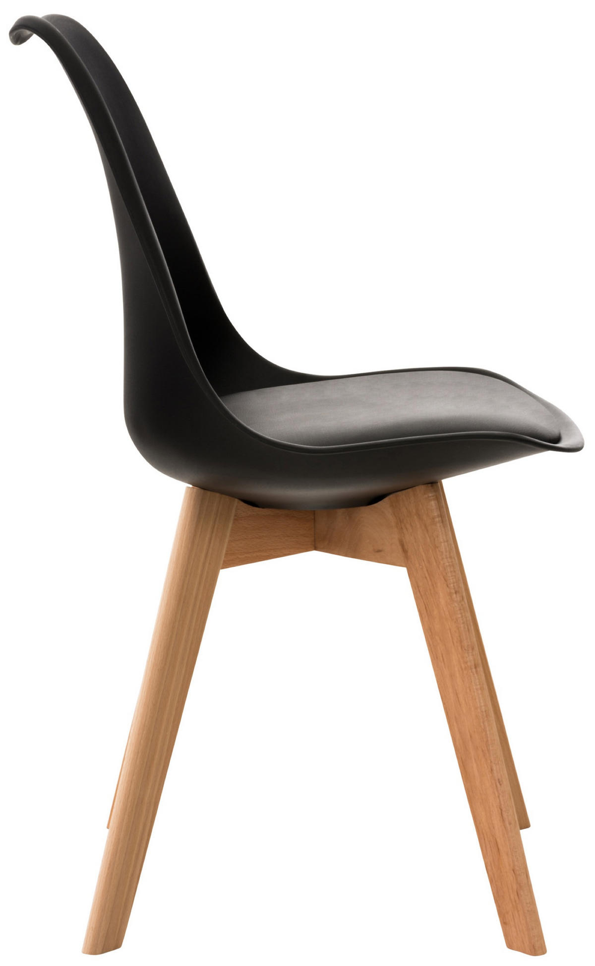 ESSZIMMERSTUHL Lines, schwarz - Schwarz/Naturfarben, Holz/Textil (49/83/50cm) - TPFLiving