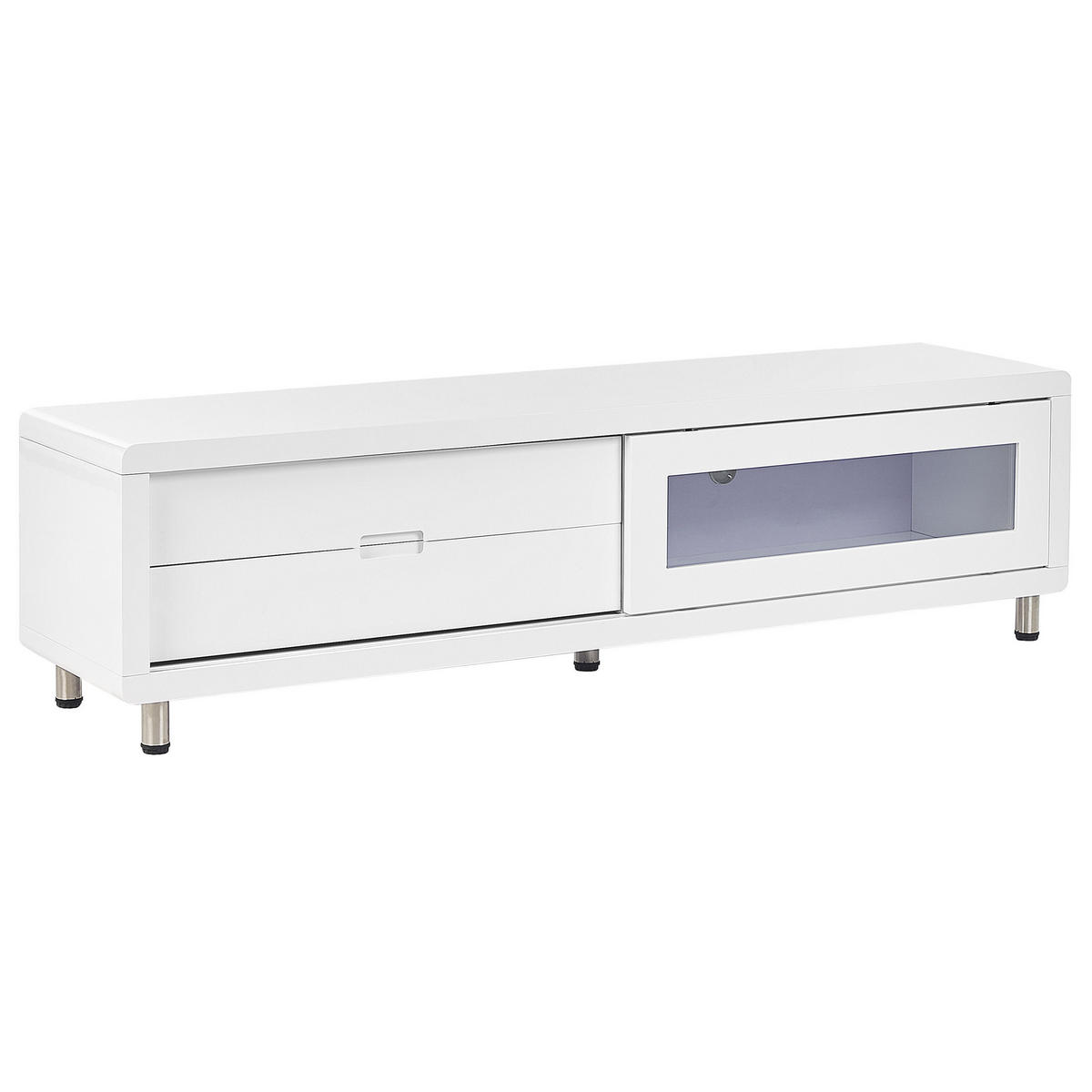 TV-MÖBEL Weiß PEMBORKE 39/158/43 cm - Weiß, Holzwerkstoff (158/43/39cm) - Beliani