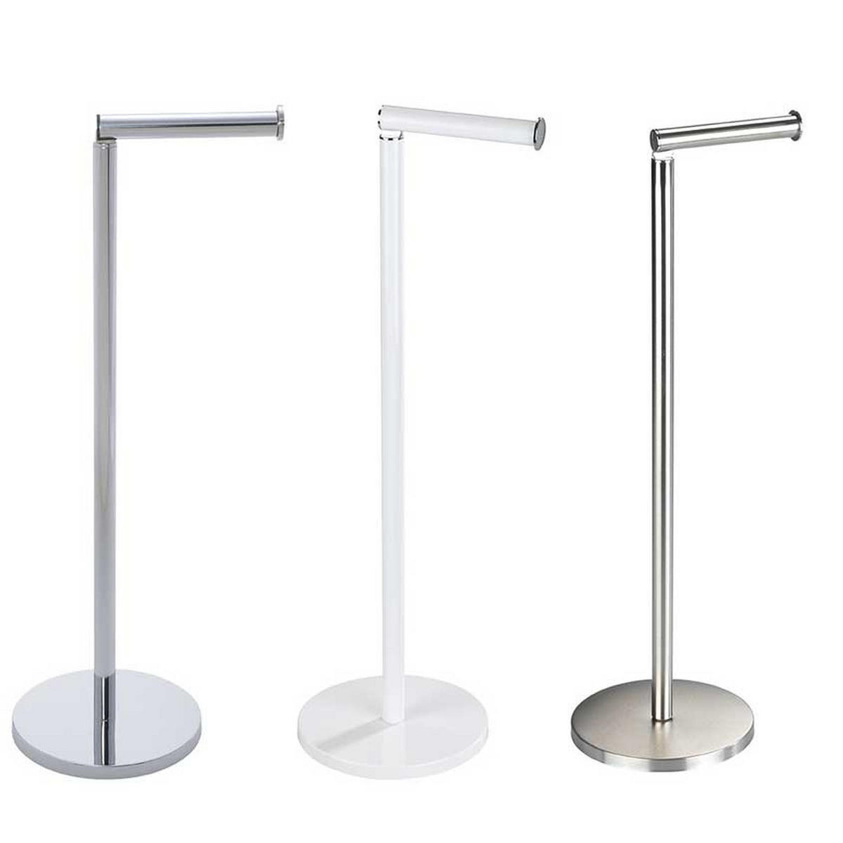 TOILETTENPAPIER-BADEZIMMERSTÄNDER Design mit Griff 17/21/55 cm - Silberfarben, Metall (21/55/17cm) - Wenko