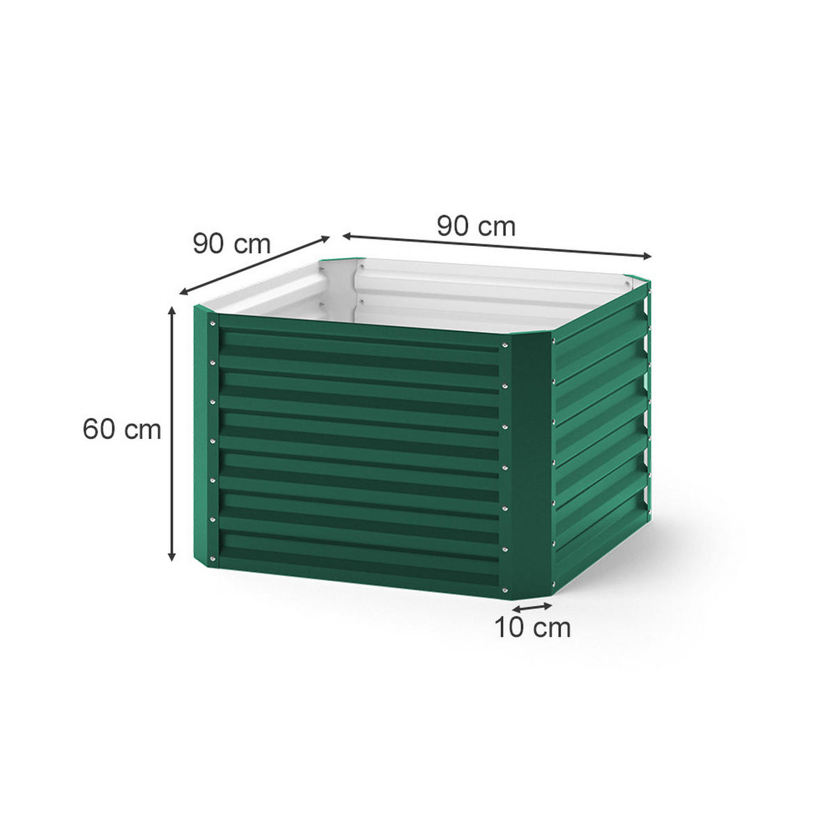 HOCHBEET Grün 90 x 90 cm - Grün, Metall (90/60/90cm) - OK-Living