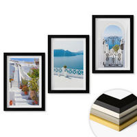WANDBILDER 3er-Set - 20x30 cm Schwarzer Rahmen - Weiße Treppenpflanzen Seetor - Schwarz, Kunststoff (20/30cm) - ArtPrintCave