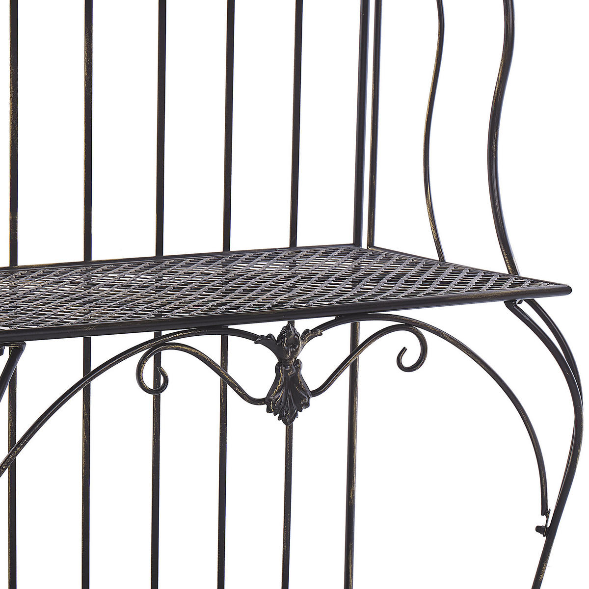 GARTENREGAL schwarz Metall 4 Ablageflächen klappbar Pavona - Schwarz, Metall (94/170/50cm) - Beliani